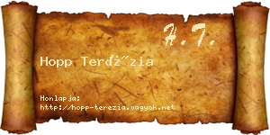 Hopp Terézia névjegykártya